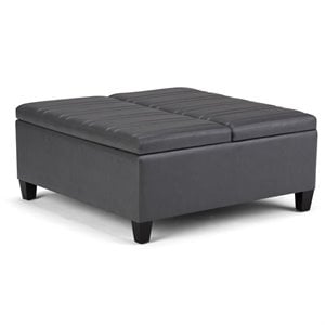 Atlin Designs Storage Coffee Table Ottoman in Stone Gray