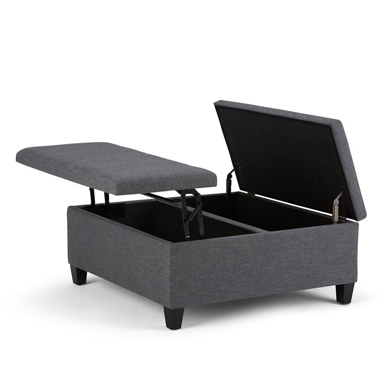 Atlin Designs Storage Coffee Table Ottoman in Slate Gray