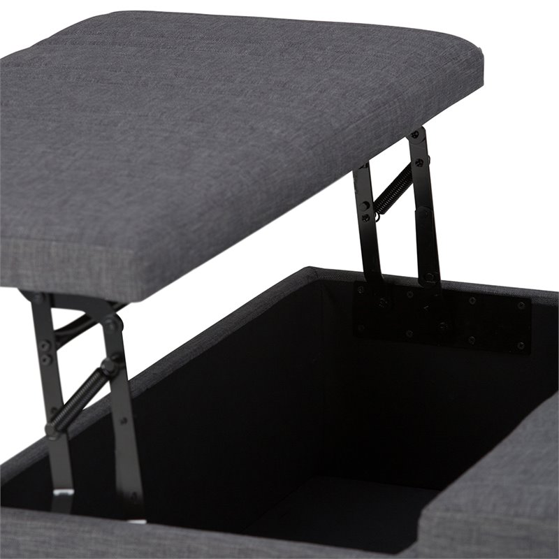 Atlin Designs Storage Coffee Table Ottoman in Slate Gray
