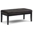 Atlin Designs Faux Leather Tufted Ottoman Bench in Black