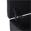 Atlin Designs Faux Leather Storage Coffee Table Ottoman in Black