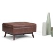 Atlin Designs Faux Leather Storage Coffee Table Ottoman in Saddle