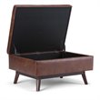 Atlin Designs Faux Leather Storage Coffee Table Ottoman in Saddle