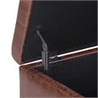 Atlin Designs Faux Leather Storage Coffee Table Ottoman in Saddle