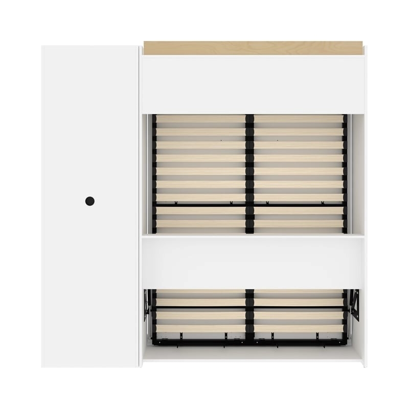 Atlin Designs Contemporary Wood Full Murphy Bed and Closet Organizer in White
