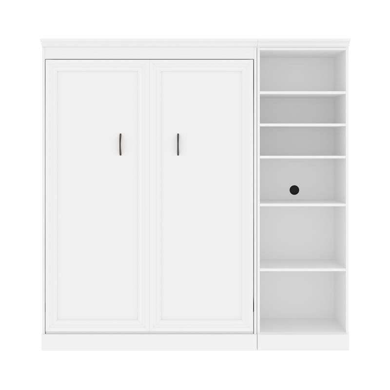 Atlin Designs Contemporary Wood Full Murphy Bed and Closet Organizer in White