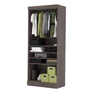 Atlin Designs 3 Adjustable Shelves Wood Storage Unit in Bark Gray