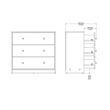 Atlin Designs Contemporary 3-Drawer Engineered Wood Chest in White