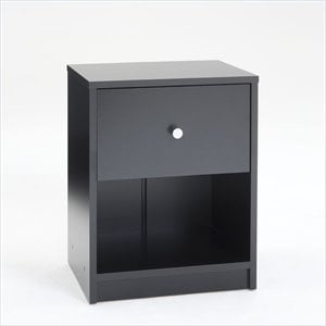 Atlin Designs Foil Black Nightstand Rectangular 19&quot Unassembled