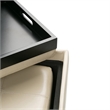Atlin Designs 5-Piece Modern Faux Leather Storage Ottoman in Cream