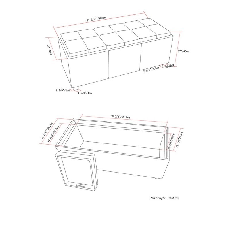 Atlin Designs Storage Bench in Natural