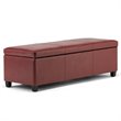Atlin Designs Faux Leather Storage Bench in Red