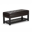 Atlin Designs Faux Leather Brown Storage Bench Rectangular 44