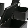 Atlin Designs Faux Leather 3 Piece Storage Ottoman in Brown