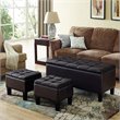 Atlin Designs Faux Leather 3 Piece Storage Ottoman in Brown
