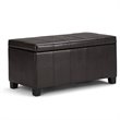 Atlin Designs Faux Leather Brown Bench Rectangular Storage 36
