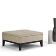 Atlin Designs Modern Faux Leather Coffee Table Storage Ottoman in Cream