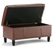 Atlin Designs Faux Leather Pillow Top Storage Bench in Cognac