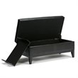 Atlin Designs Faux Leather Storage Bench with Tray in Black