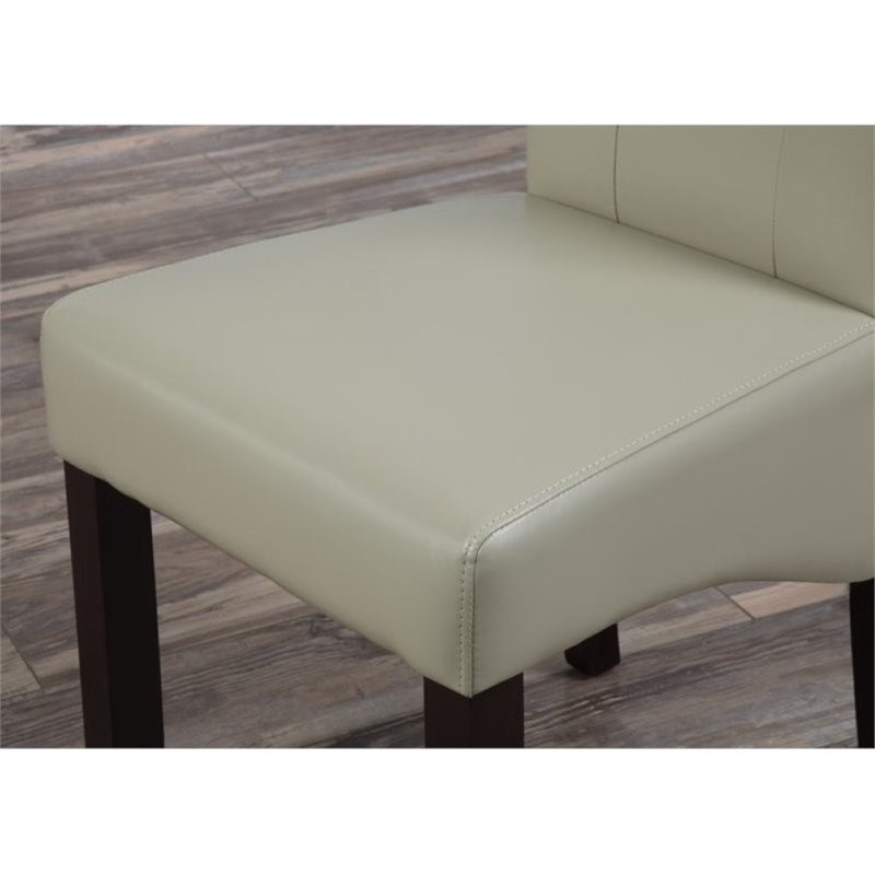 Atlin Designs Faux Leather Dining Chair in Cream (Set of 2)