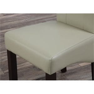 Atlin Designs Faux Leather Dining Chair in Cream (Set of 2)