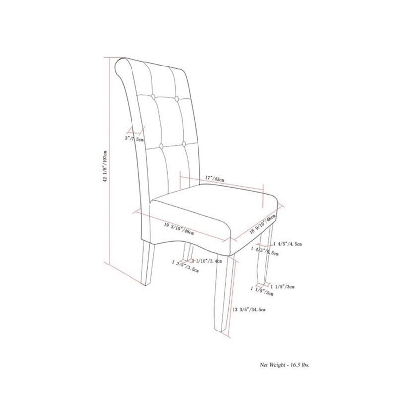 Atlin Designs Faux Leather Dining Chair in Cream (Set of 2)