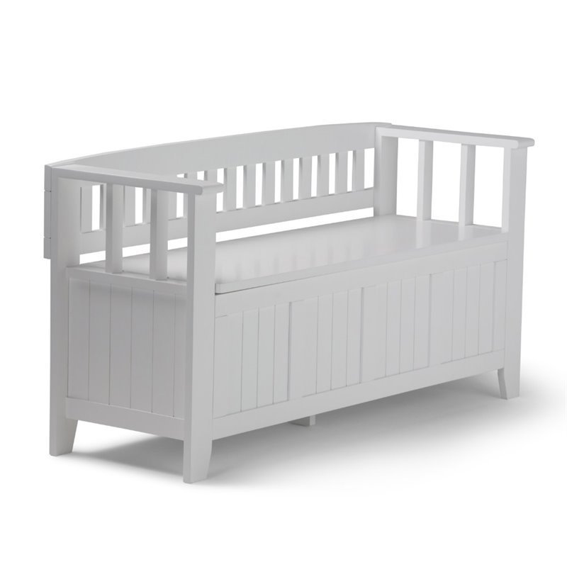 Atlin Designs Entryway Storage Bench in White