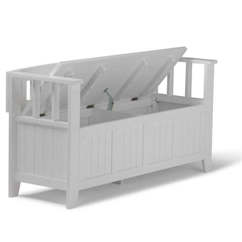 Atlin Designs Entryway Storage Bench in White