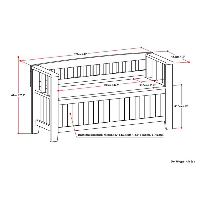 Atlin Designs Entryway Storage Bench in White