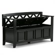 Atlin Designs Solid Pine Black Storage Bench Square 48