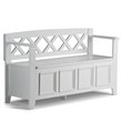 Atlin Designs Solid Pine White Storage Bench Rectangular Large 48