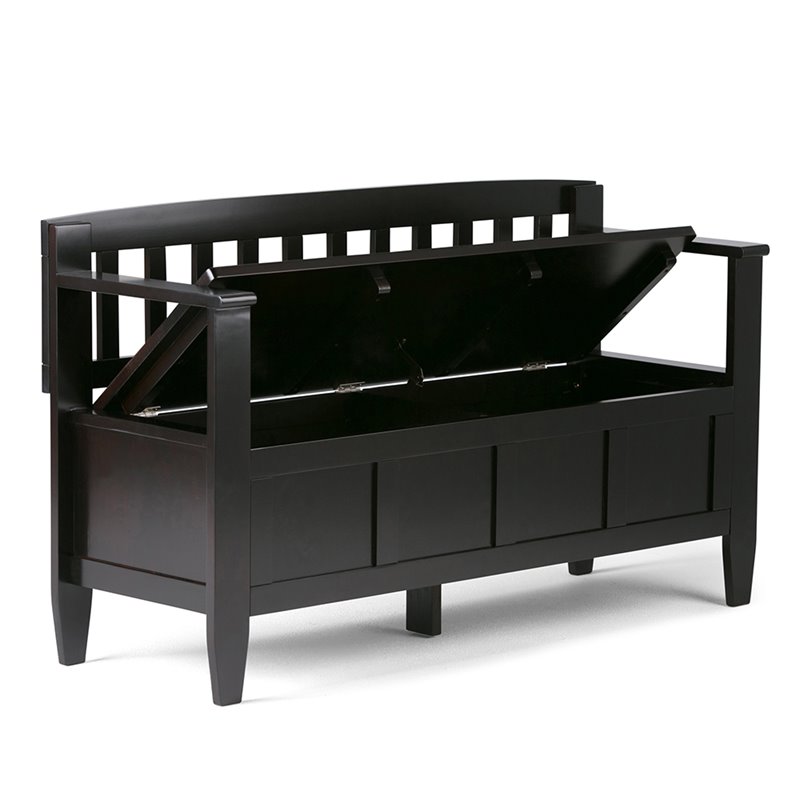 Atlin Designs Entryway Storage Bench in Coffee Brown