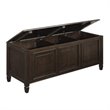 Atlin Designs Solid Pine Dark Chestnut Brown Storage Bench Rectangular 51