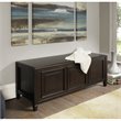 Atlin Designs Solid Pine Dark Chestnut Brown Storage Bench Rectangular 51
