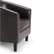 Atlin Designs Faux Leather Tub Chair in Dark Brown