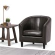 Atlin Designs Faux Leather Tub Chair in Dark Brown