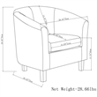 Atlin Designs Faux Leather Black Tub Chair Unassembled 30
