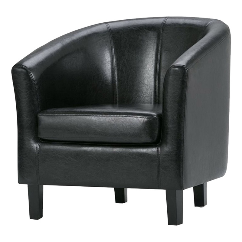Atlin Designs Faux Leather Black Tub Chair Unassembled 30
