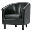 Atlin Designs Faux Leather Black Tub Chair Unassembled 30