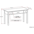 Atlin Designs Solid Wood Tobacco Brown Desk Rectangular 47