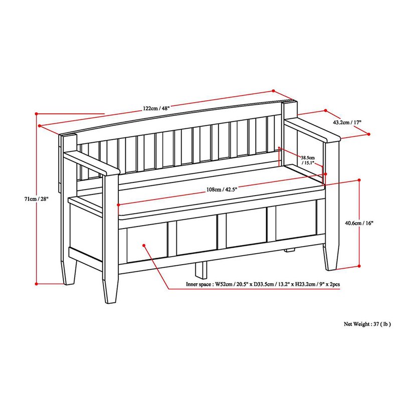 Atlin Designs Entryway Bench in White