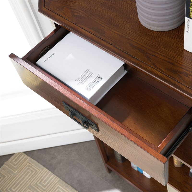 Atlin Designs 3 Shelf Corner Bookcase in Mission Oak