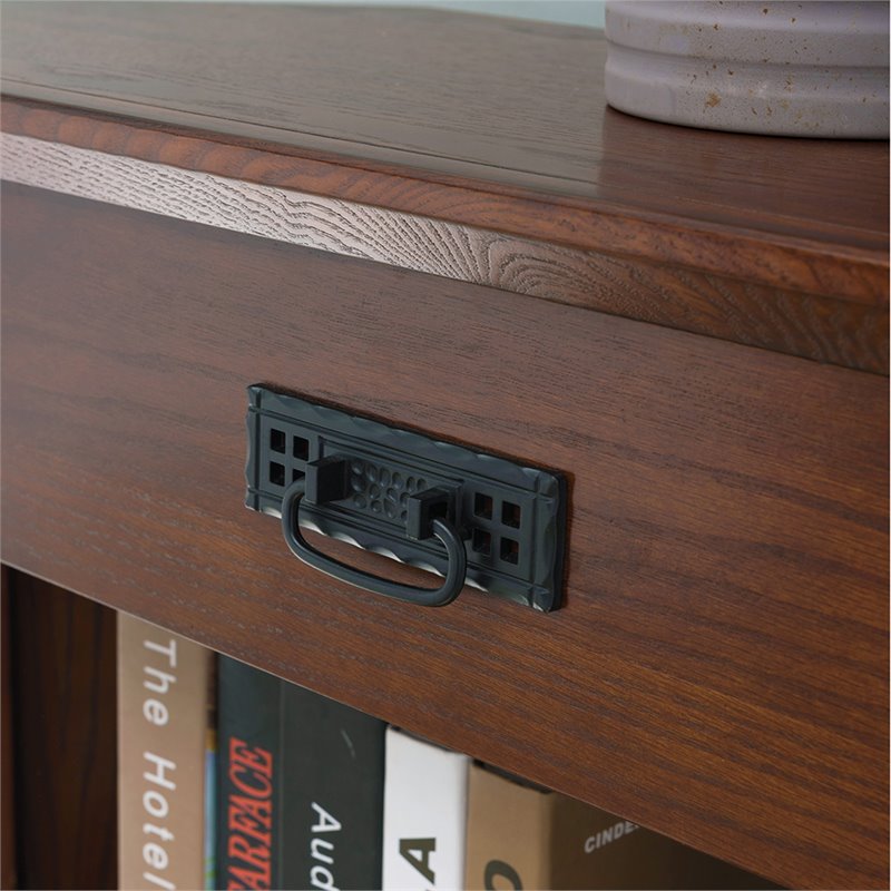 Atlin Designs 3 Shelf Corner Bookcase in Mission Oak