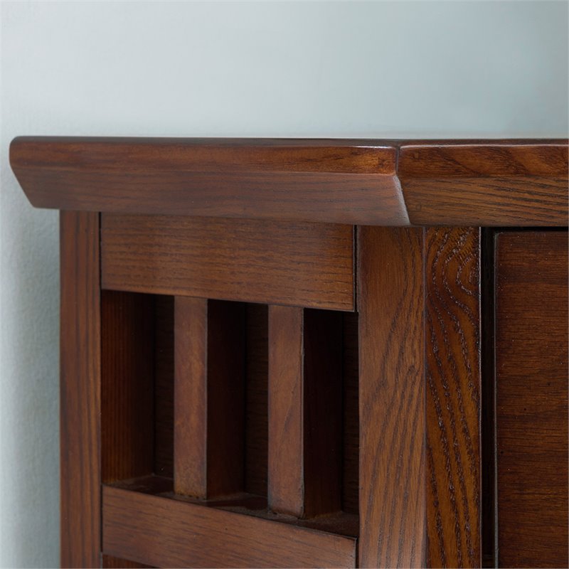 Atlin Designs 3 Shelf Corner Bookcase in Mission Oak