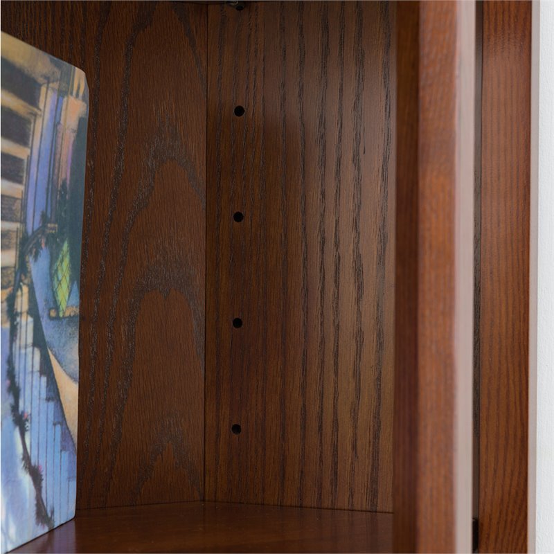 Atlin Designs 3 Shelf Corner Bookcase in Mission Oak