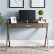 Atlin Designs Computer Desk in Smoke Gray and Brushed Nickel