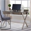 Atlin Designs Computer Desk in Smoke Gray and Brushed Nickel