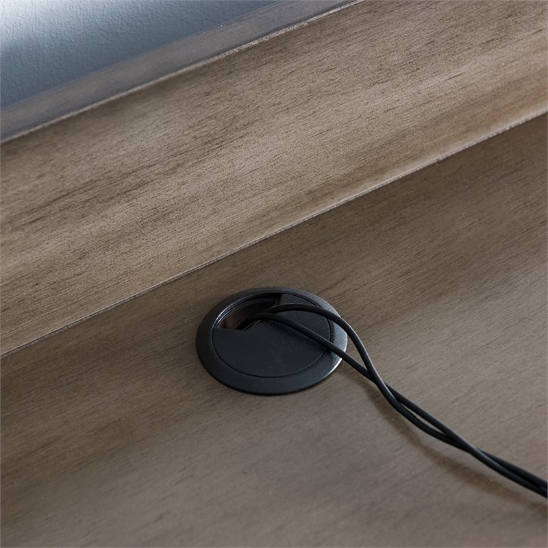 Atlin Designs Computer Desk in Smoke Gray and Brushed Nickel