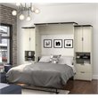 Atlin Designs 3 Piece  Queen Storage Wall Bed Set in White