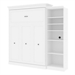 Atlin Designs Wood Queen Murphy Bed with Closet Organizer in White